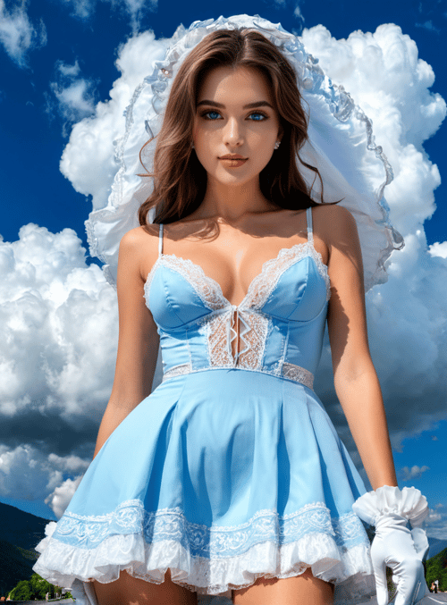 woman, angel, dress
