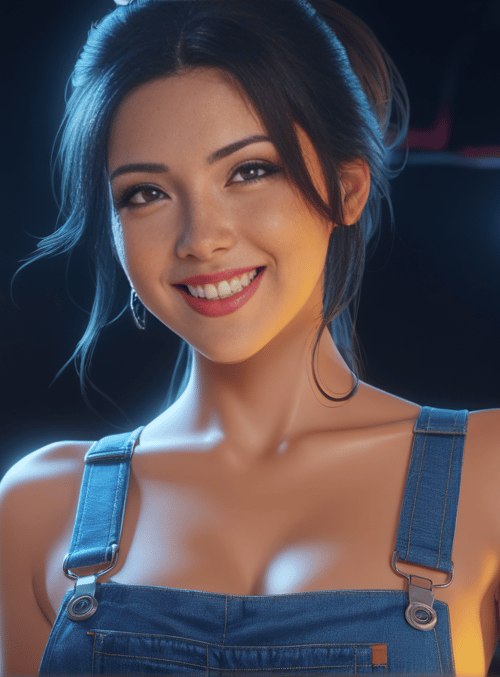 woman, overalls