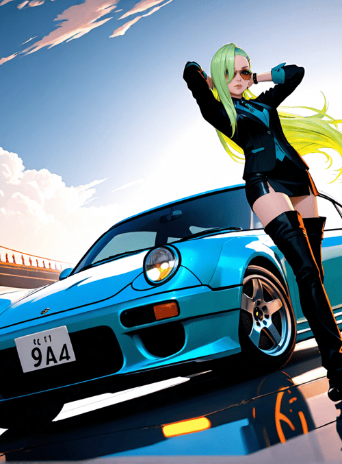 woman, car, bridge, sunglasses, boot, hair