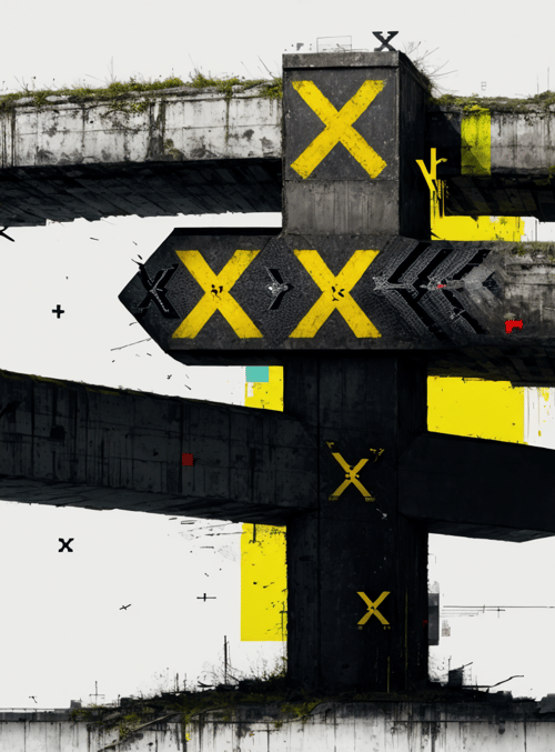 building, structure, concrete, cross, urban, debris