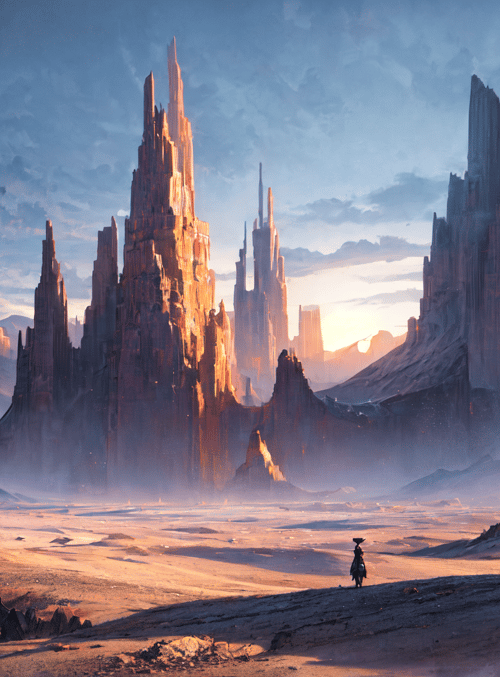castle, desert, person