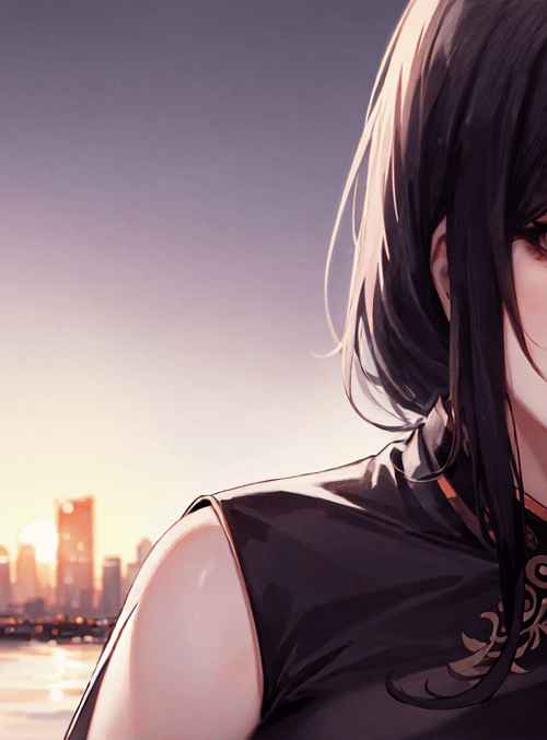 woman, cityscape, skyscraper