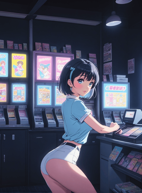 girl, arcade, gacha