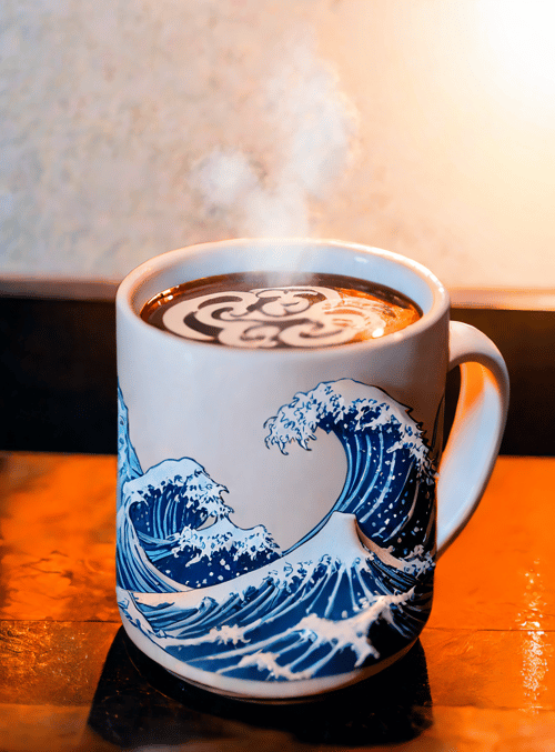 cup, wave, coffee