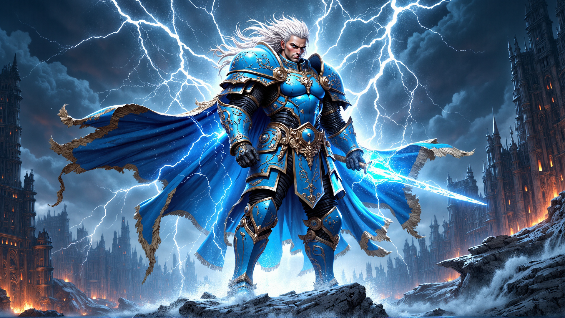 AI generated wallpaper featuring warrior, armor, sword