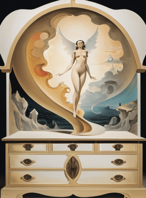 angel, dresser, cloud