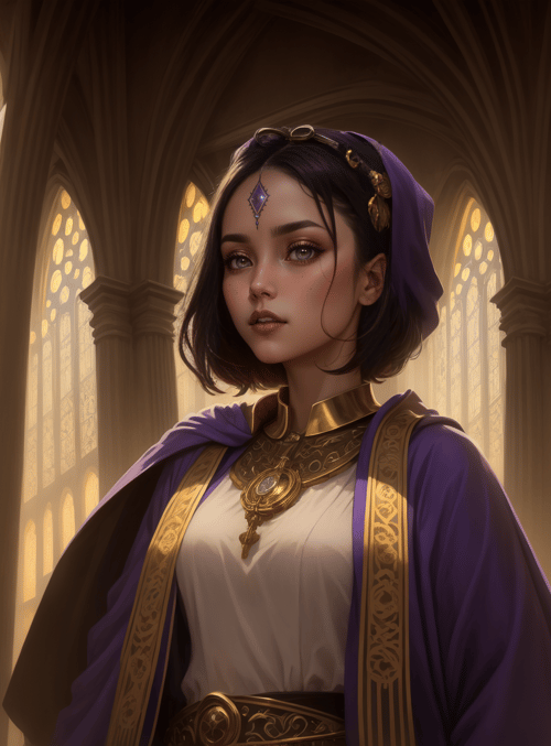 woman, priestess, gown