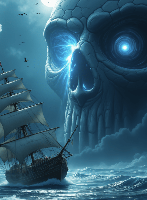 ship, skull, sail