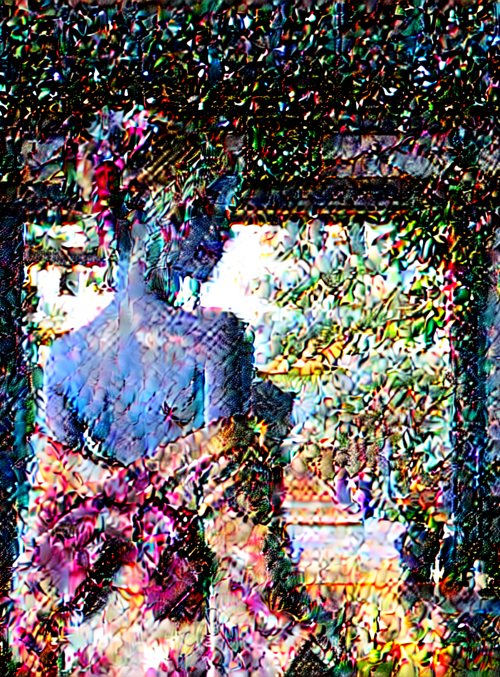 statue, garden, building, trees, people
