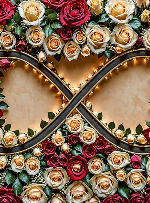 roses, infinity symbol