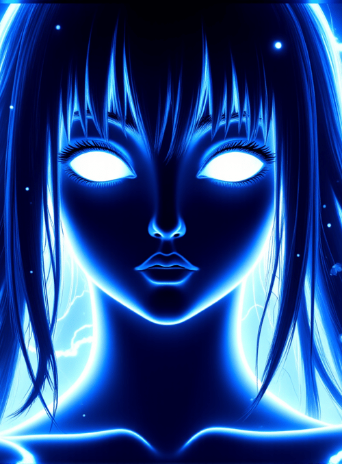 girl, anime, electricity