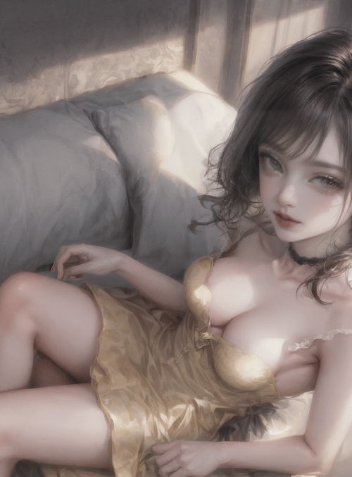 woman, sofa, dress