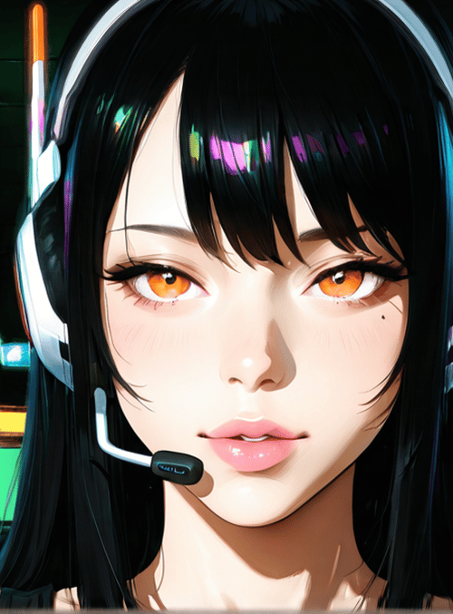 woman, headphones, corridor, gaming