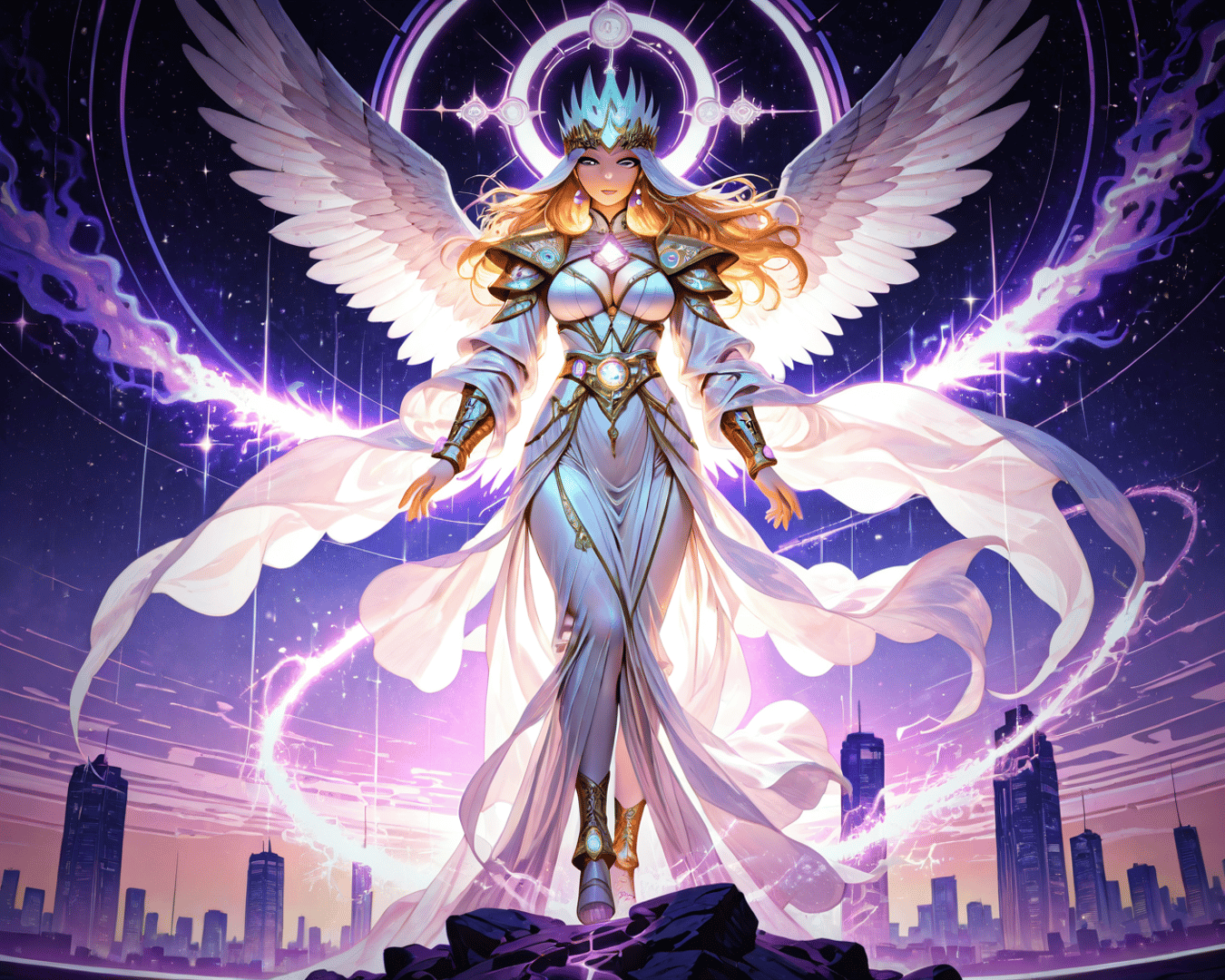 AI generated wallpaper featuring angel, goddess, queen