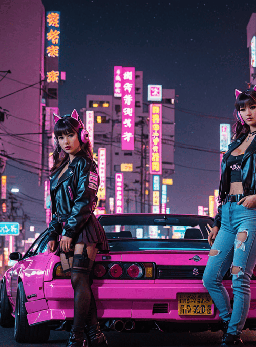 girls, car