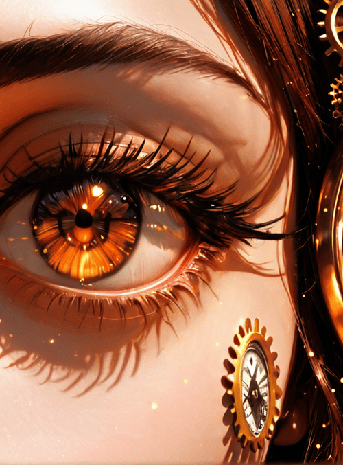 eye, clock, gears, face