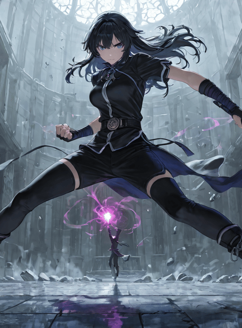 anime character, sword, fist