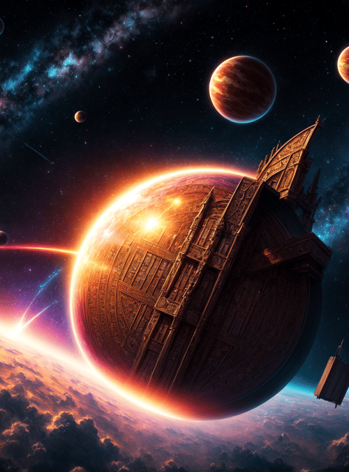 space station, planets, galaxy
