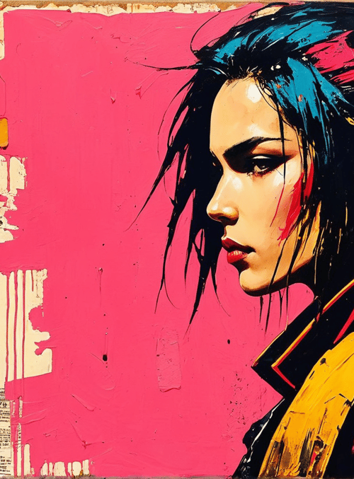 woman, punk, artist, graffiti