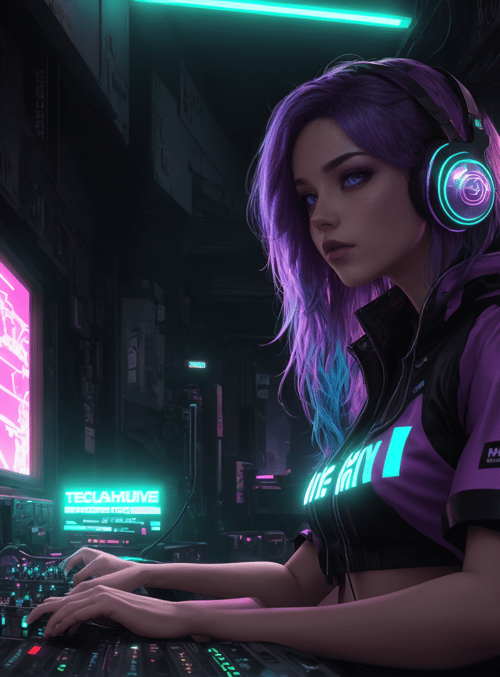 women, gamers, cyberpunk