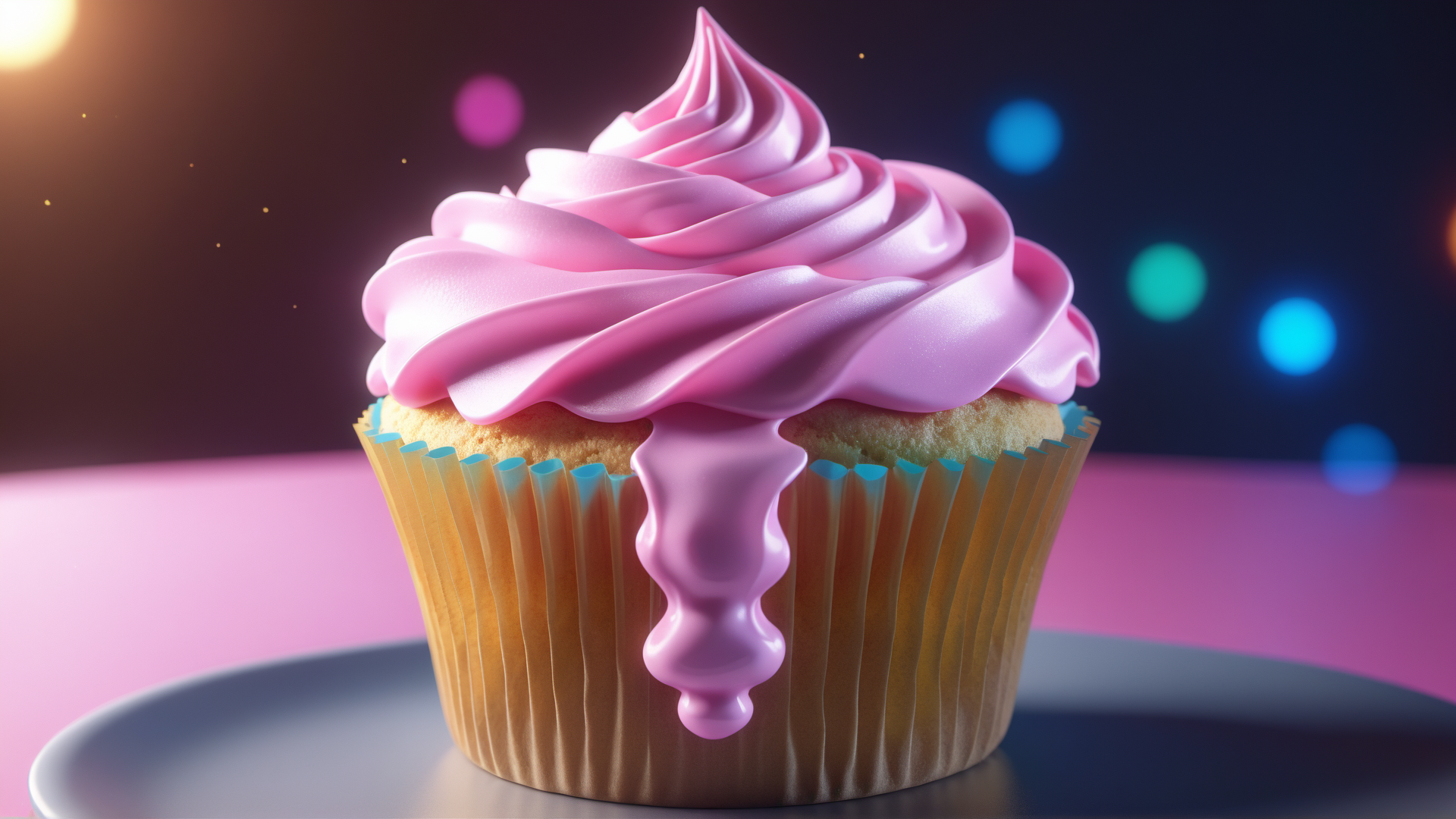 AI generated wallpaper featuring cupcake, frosting
