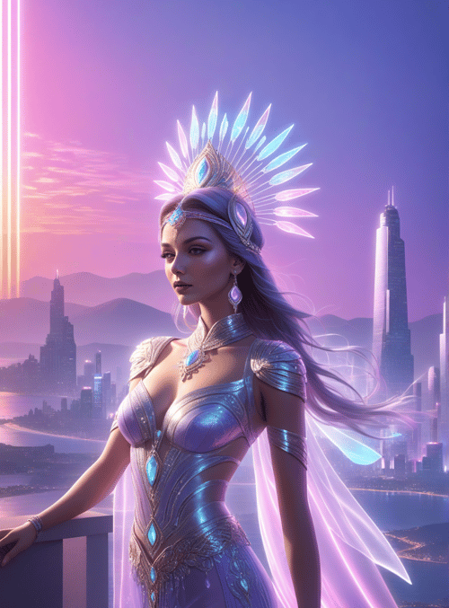 queen, futuristic, woman