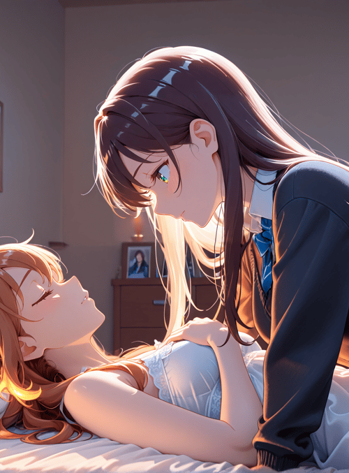 girls, bedroom, candle