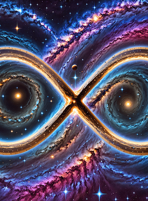 infinity symbol, galaxy, universe
