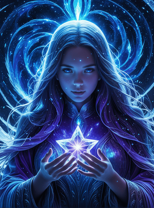 woman, star, magic