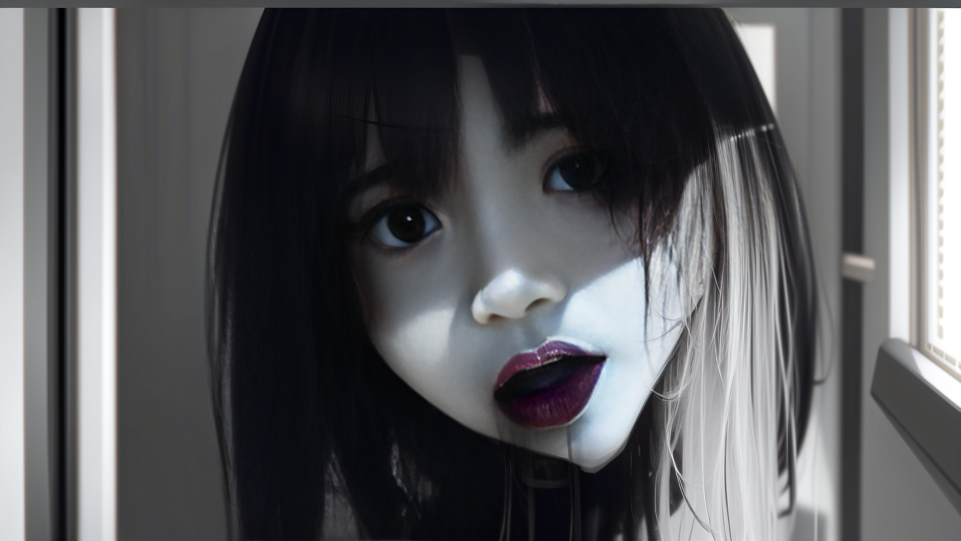 AI generated wallpaper featuring girl, woman, portrait