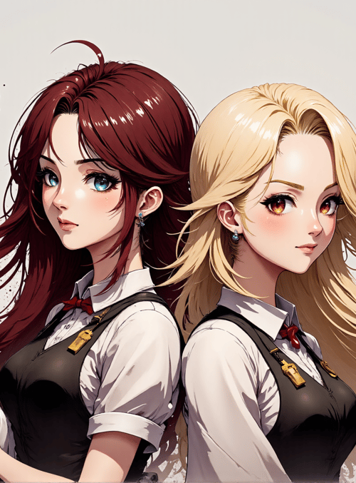 girls, women, spear, hair, shirt, suspenders, earrings, blouse, boots, accessories