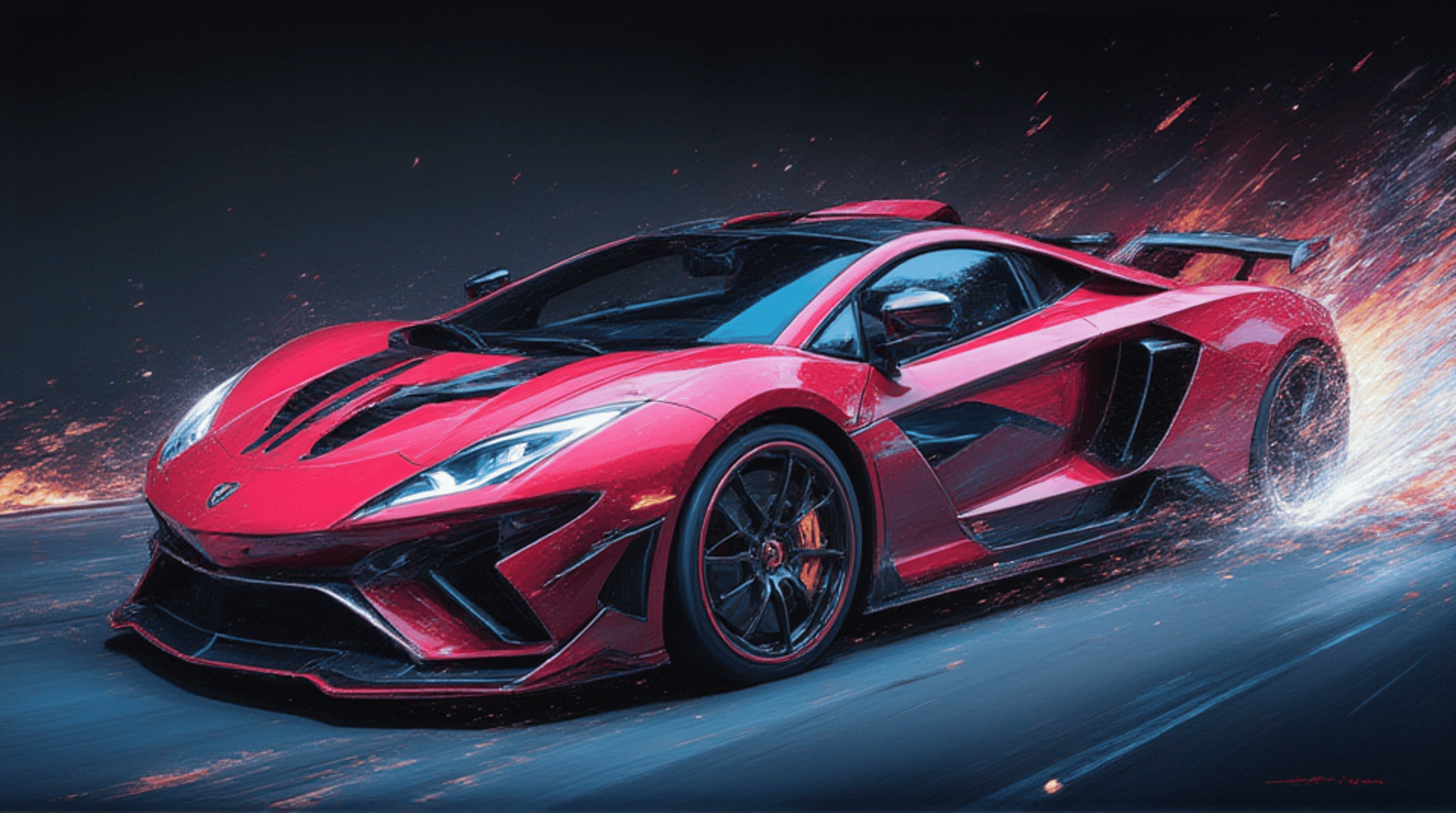 AI generated wallpaper featuring car, supercar, sports car, lamborghini