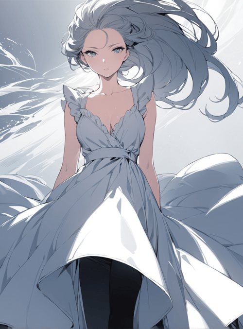 woman, dress, hair
