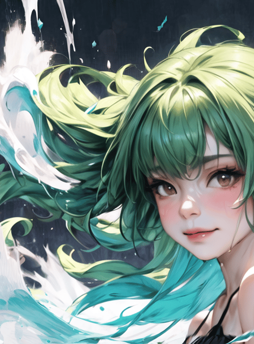 girl, water, hair