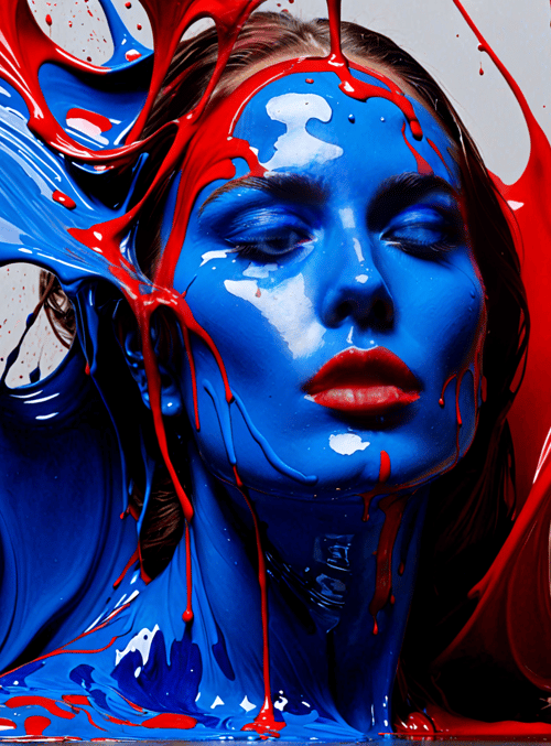 woman, paint, art