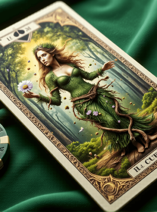 tarot card, nature spirit, chips