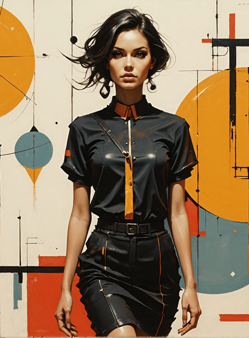 woman, graphic, art, wall, painting