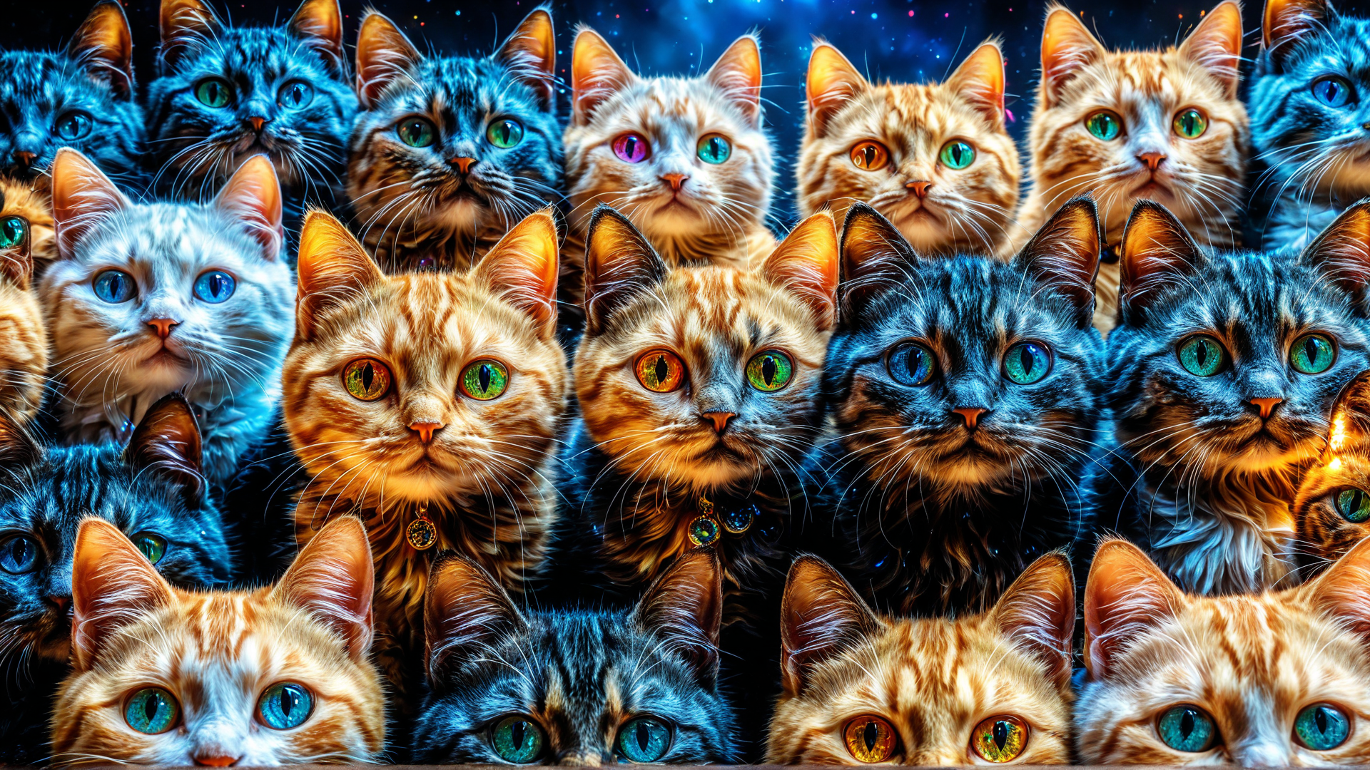 AI generated wallpaper featuring cats