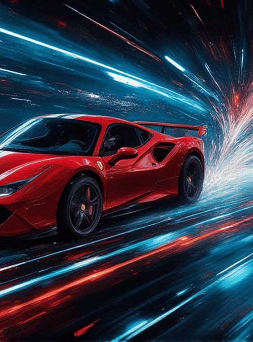sports car, ferrari, speed, race, motion, car, vehicle, track, automotive, luxury