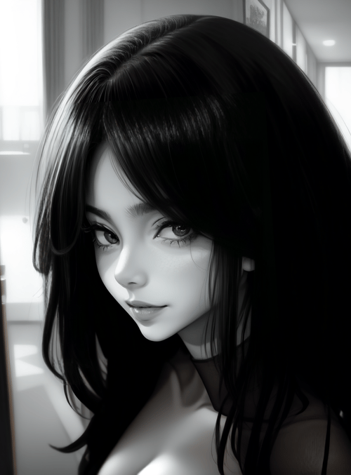 woman, hair, door