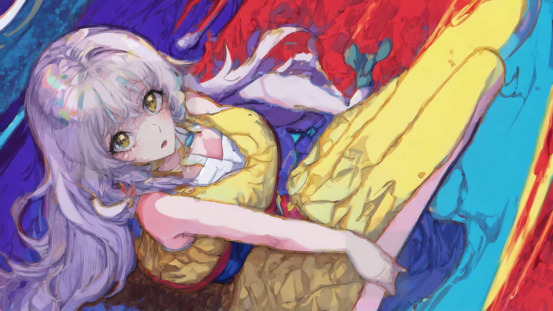 AI generated wallpaper featuring girl, anime character, person
