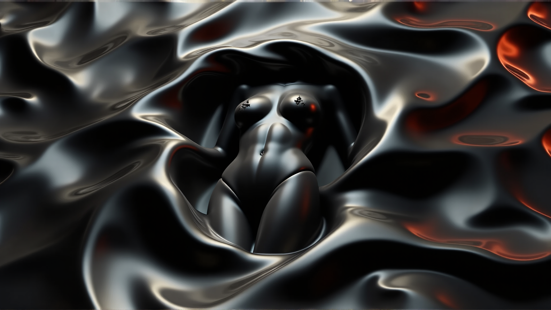 AI generated wallpaper featuring figure, silhouette, form