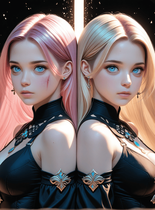woman, swords, arches, hair, armor