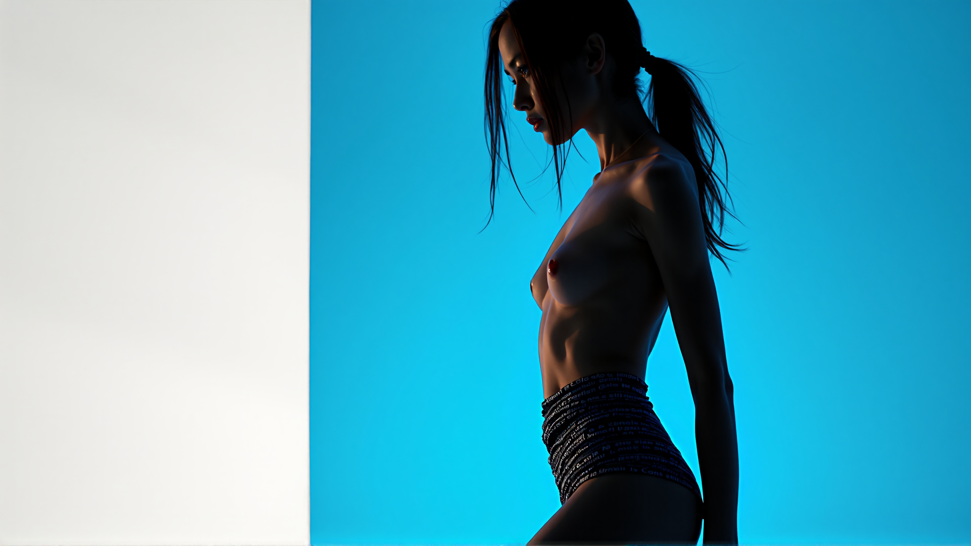 AI generated wallpaper featuring woman, silhouette, panty