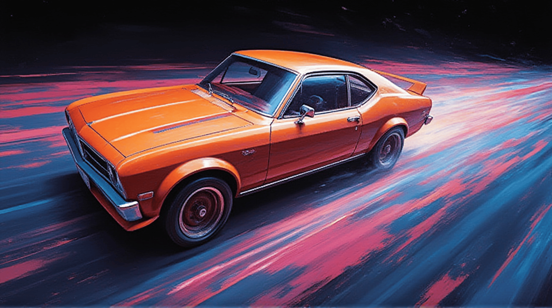 AI generated wallpaper featuring car, muscle car, classic car, sports car, automobile