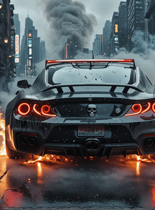 supercar, city street
