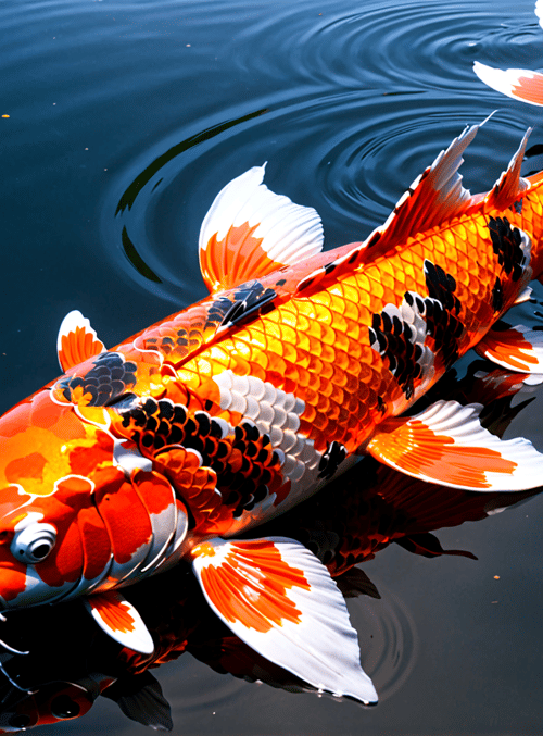 koi, fish, water, pond
