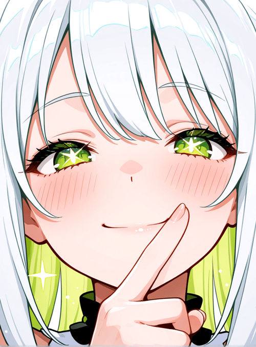 girl, anime, character, hair, bow, finger, eye