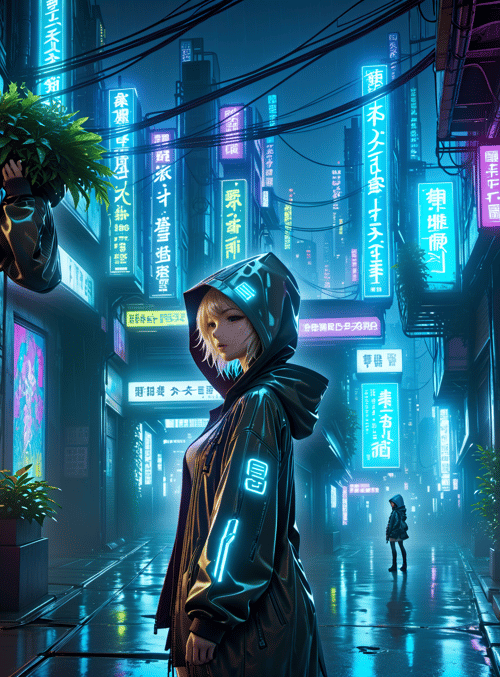 person, neon, city