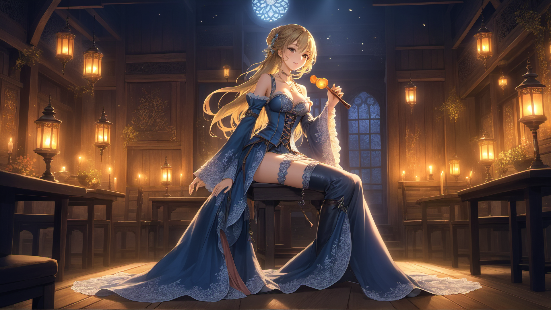 AI generated wallpaper featuring woman, witch, magician
